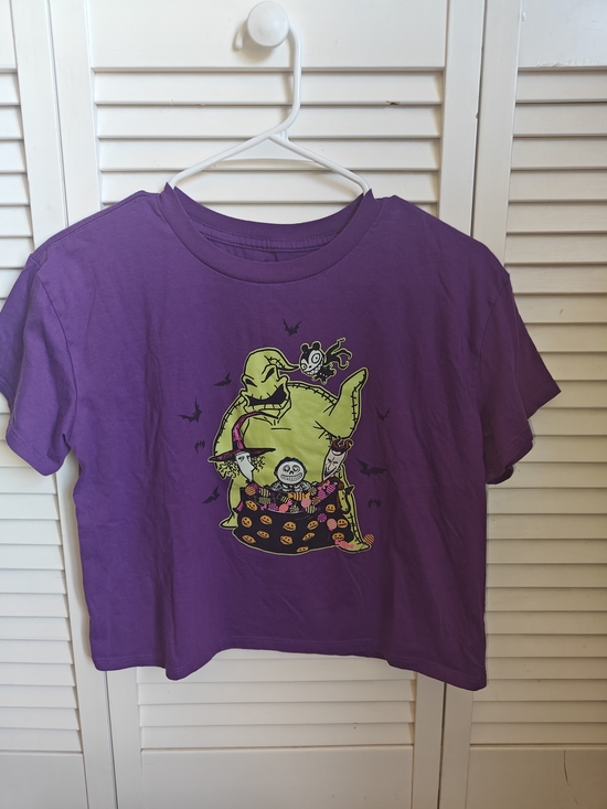 Disney Other - Disney Youth Purple Short-Sleeve Crop Tee w/ Oogie Boogie & Friends XL